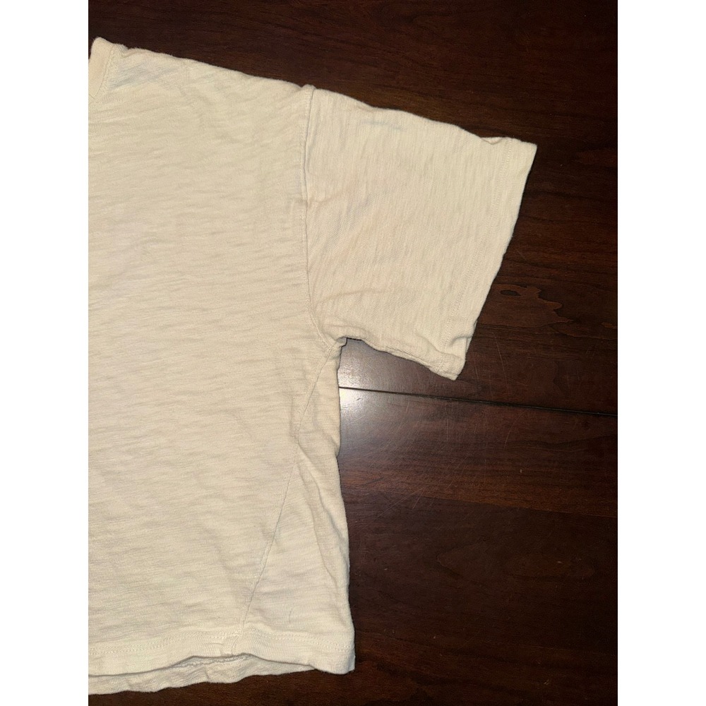 Universal Thread Womens Cream Slub Knit Boxy Crop Top Tee Large - Picture 3 of 4